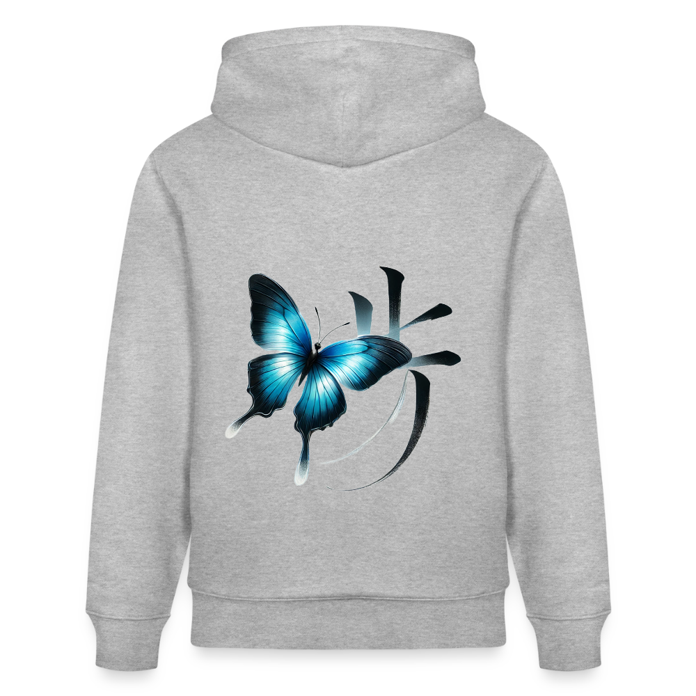 Butterfly Freedom Organic Hoodie - heather grey