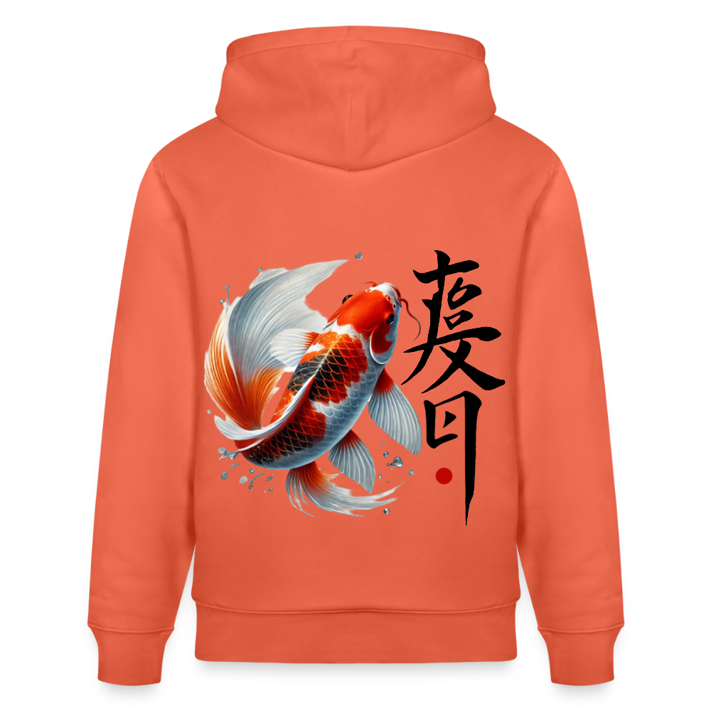Koi Fish Organic Hoodie - light red