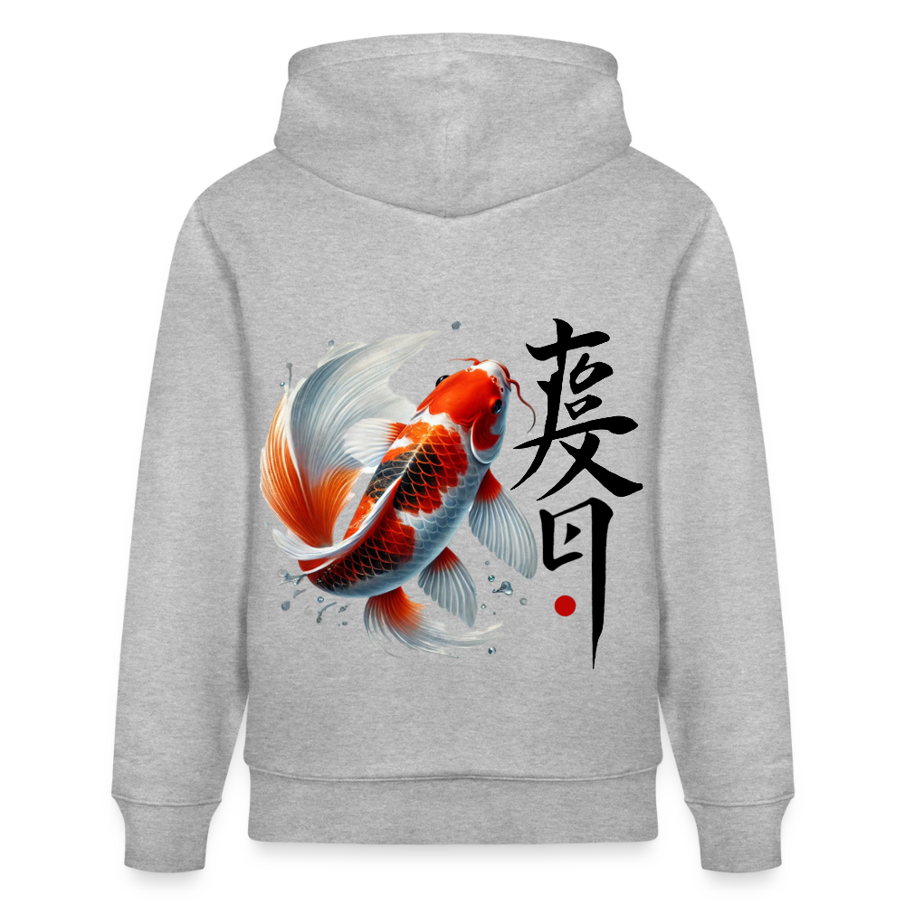 Koi Fish Organic Hoodie - heather grey