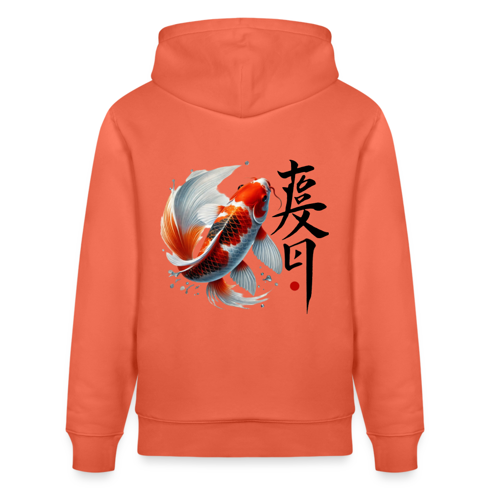 Koi Fish Organic Hoodie - light red