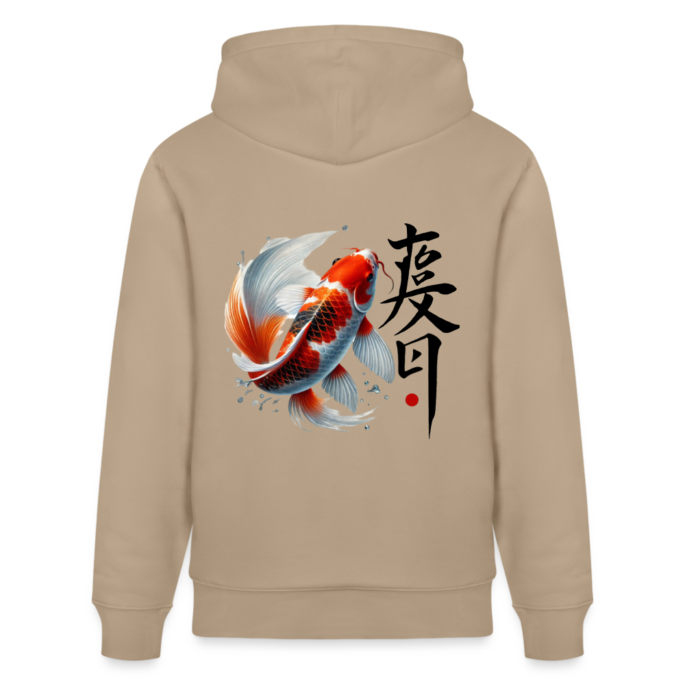 Koi Fish Organic Hoodie - beige