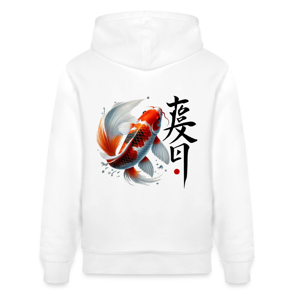 Koi Fish Organic Hoodie - white