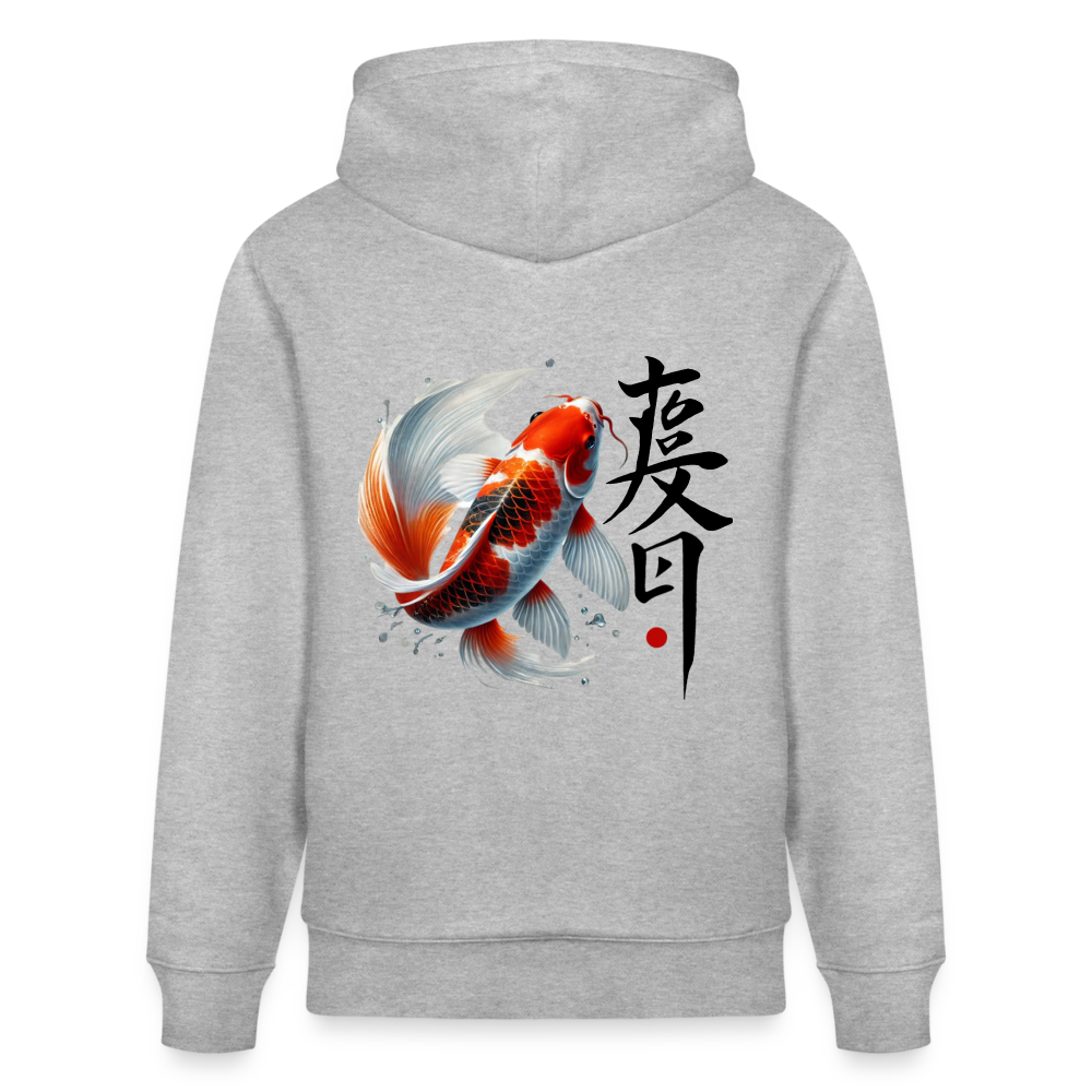 Koi Fish Organic Hoodie - heather grey