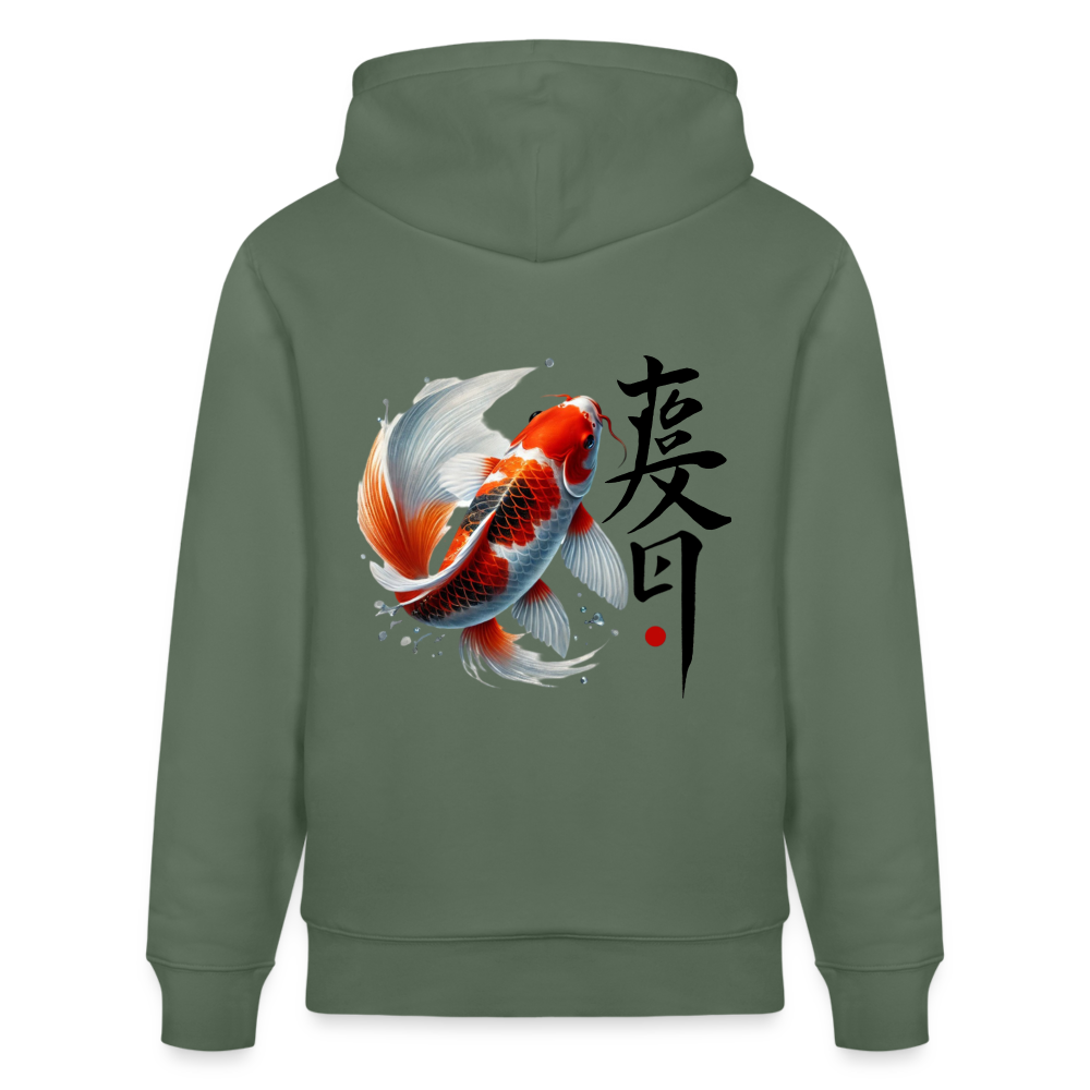 Koi Fish Organic Hoodie - cypress green