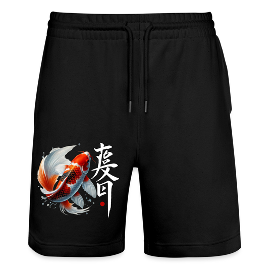 Koi Fish Organic Jogging Shorts - black