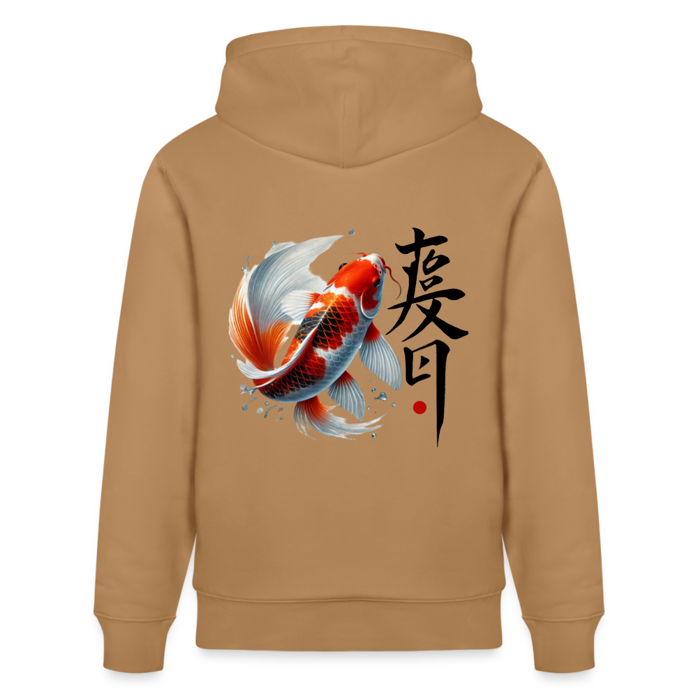 Koi Fish Organic Hoodie - Latte