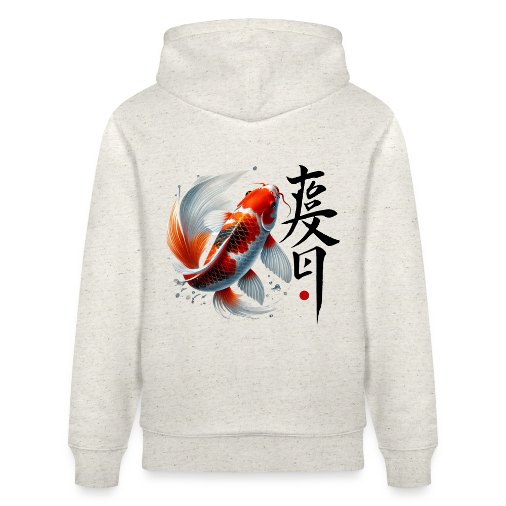 Koi Fish Organic Hoodie - heather oatmeal