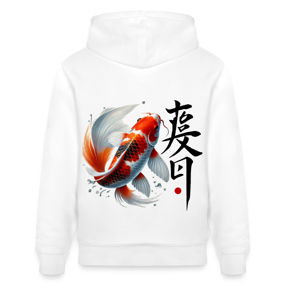 Koi Fish Organic Hoodie - white