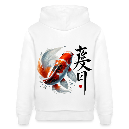Koi Fish Organic Hoodie - white