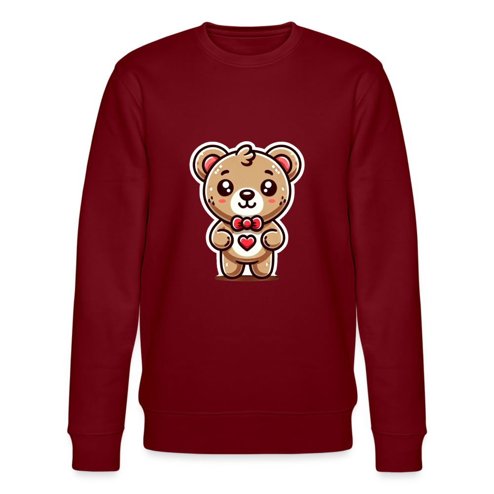 Teddy Bear Organic Sweatshirt - burgundy