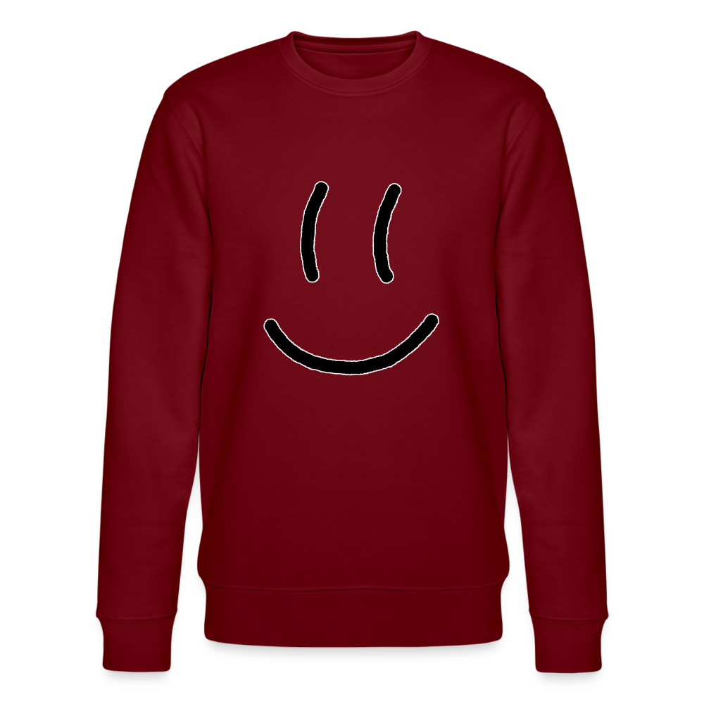 Smiley Organic Sweatshirt - burgundy